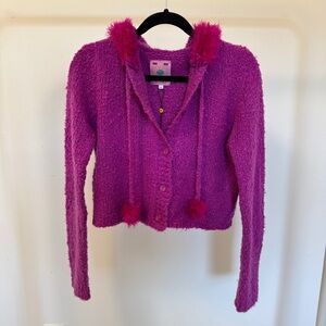 UNIF Vibrant Purple Fuzzy Cardigan